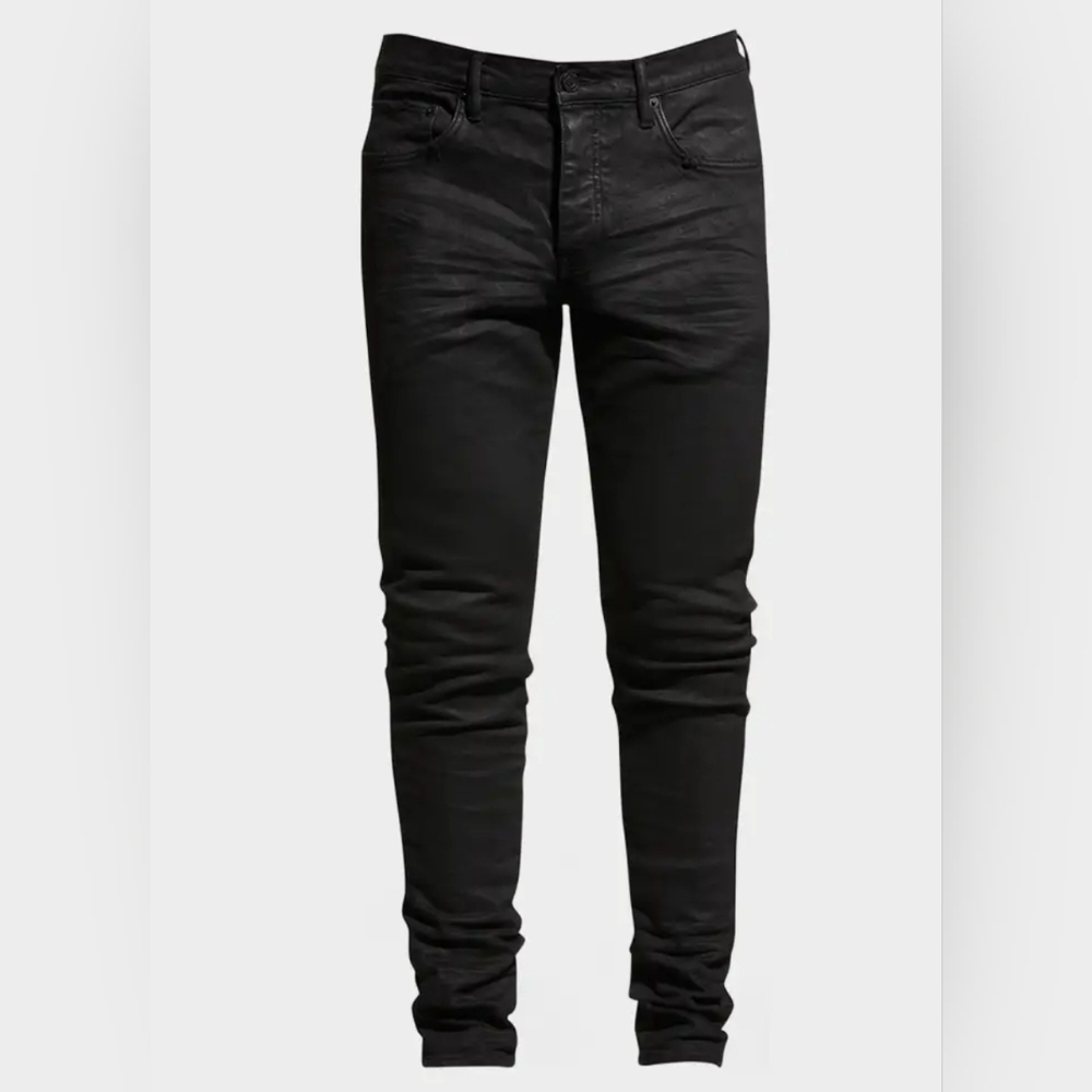 Purple Brand  P001 Black Resin Coated Slim Fit Jeans Mens Size 30 Like New